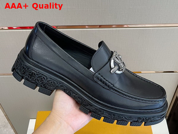 LV Baroque Loafer in Black Calf Leather Replica