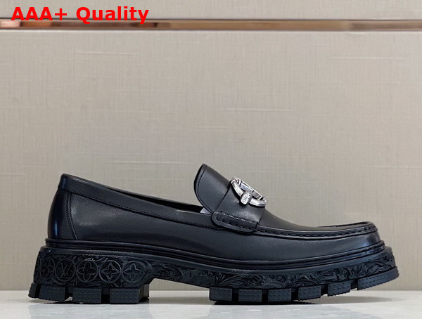 LV Baroque Loafer in Black Calf Leather Replica