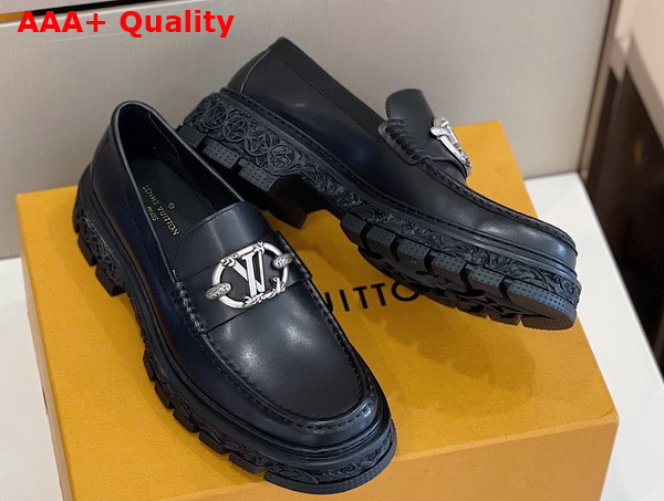 LV Baroque Loafer in Black Calf Leather Replica