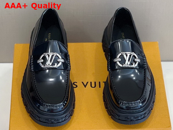 LV Baroque Loafer in Black Glazed Calf Leather 1AB8UL Replica