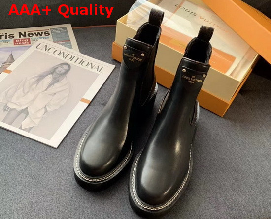 LV Beaubourg Ankle Boot in Black Calf Leather 1A8949 Replica