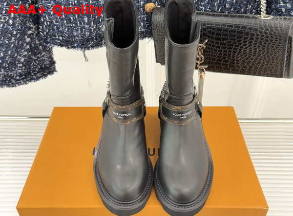 LV Beaubourg Ankle Boot in Black Plain Calf Leather 1AIBQR Replica