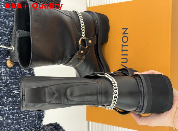 LV Beaubourg Ankle Boot in Black Plain Calf Leather 1AIBQR Replica