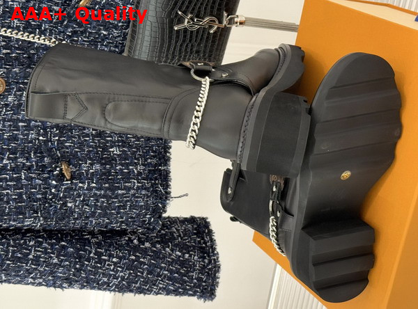 LV Beaubourg Ankle Boot in Black Plain Calf Leather 1AIBQR Replica