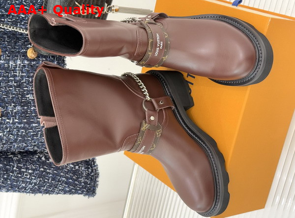 LV Beaubourg Ankle Boot in Brown Plain Calf Leather Replica