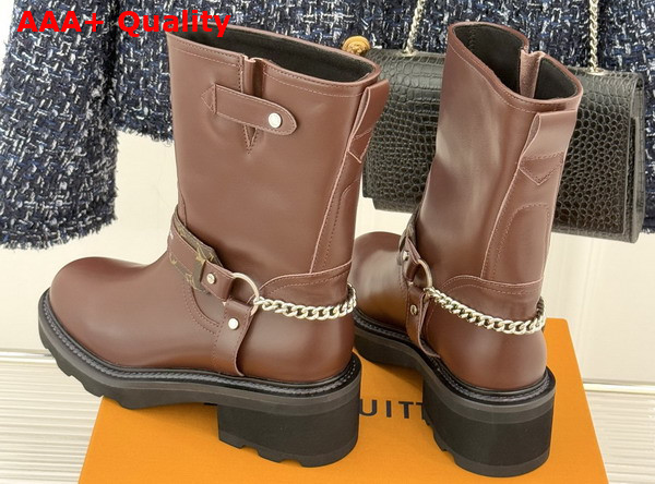 LV Beaubourg Ankle Boot in Brown Plain Calf Leather Replica