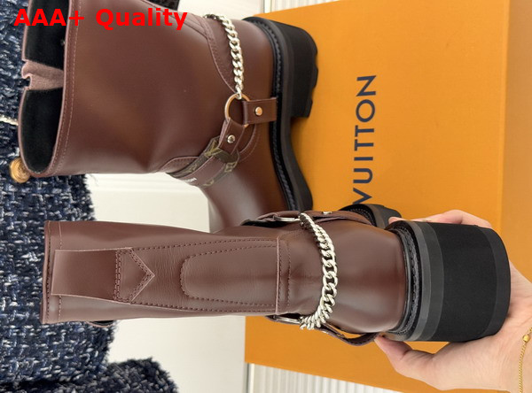 LV Beaubourg Ankle Boot in Brown Plain Calf Leather Replica