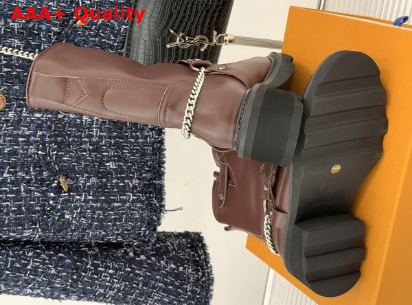 LV Beaubourg Ankle Boot in Brown Plain Calf Leather Replica