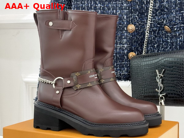 LV Beaubourg Ankle Boot in Brown Plain Calf Leather Replica
