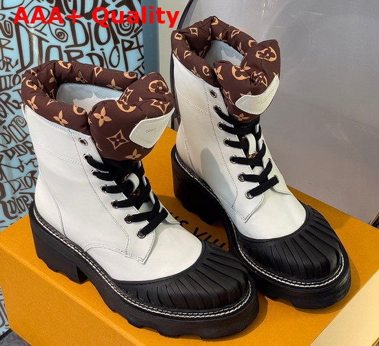 LV Beaubourg Ankle Boot in White Calf Leather Replica