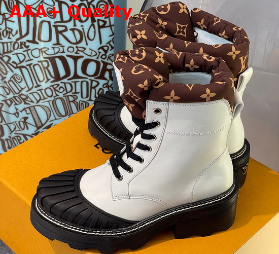 LV Beaubourg Ankle Boot in White Calf Leather Replica