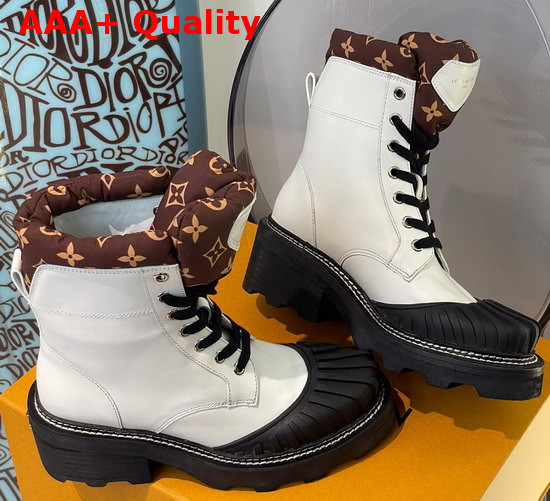 LV Beaubourg Ankle Boot in White Calf Leather Replica