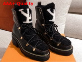 LV Beaubourg Ankle Boots Noir Grained Calf Leather and Shearling 1A8CU7 Replica