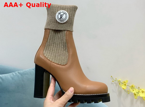 LV Beaubourg Ankle Boots in Beige Calf Leather Elastic Side Panels Replica