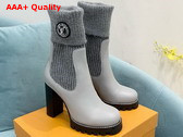 LV Beaubourg Ankle Boots in Grey Calf Leather Elastic Side Panels Replica
