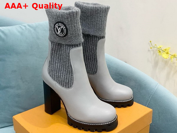 LV Beaubourg Ankle Boots in Grey Calf Leather Elastic Side Panels Replica