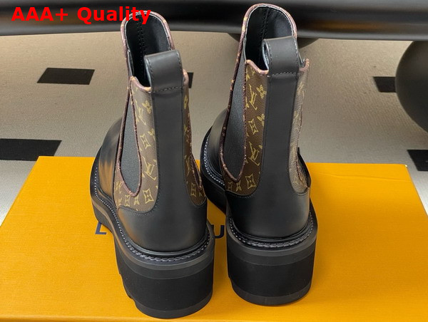LV Beaubourg Chelsea Ankle Boot in Black Plain Calf Leather and Monogram Canvas 1AIEJ5 Replica