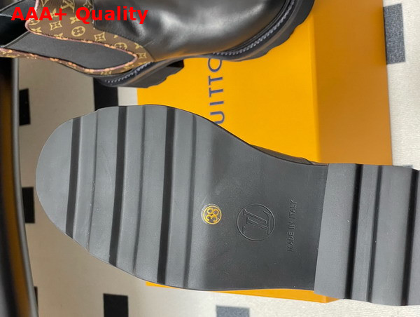 LV Beaubourg Chelsea Ankle Boot in Black Plain Calf Leather and Monogram Canvas 1AIEJ5 Replica