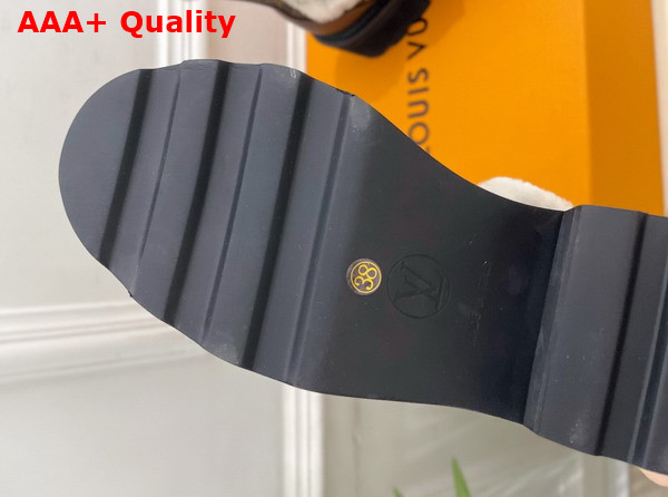 LV Beaubourg Chelsea Boot in Brown Plain Calf Leather Monogram Canvas and Shearling Replica