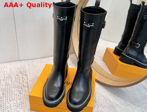LV Beaubourg High Boot in Black Calf Leather 1ADAA7 Replica