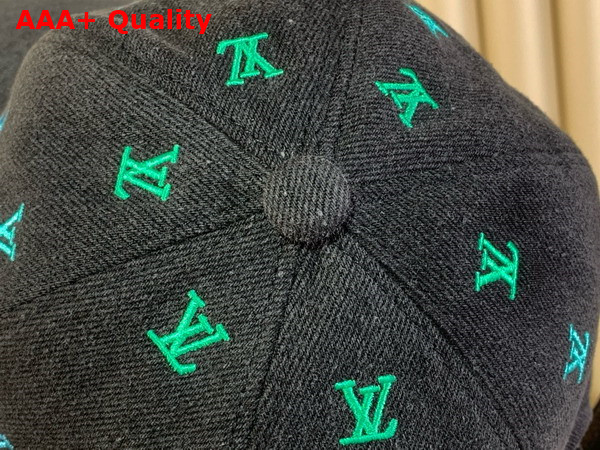 LV Blason Shading Denim Cap in Black M7974L Replica