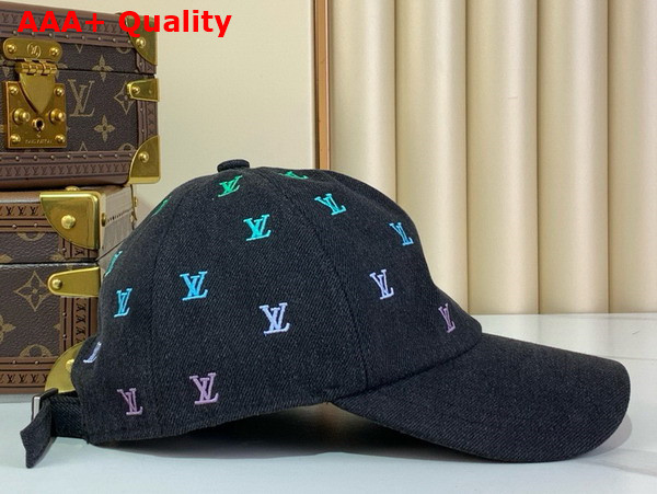 LV Blason Shading Denim Cap in Black M7974L Replica