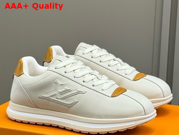 LV Buttersoft Sneaker in Beige Lambskin and Plain Calf Leather 1AIKF4 Replica