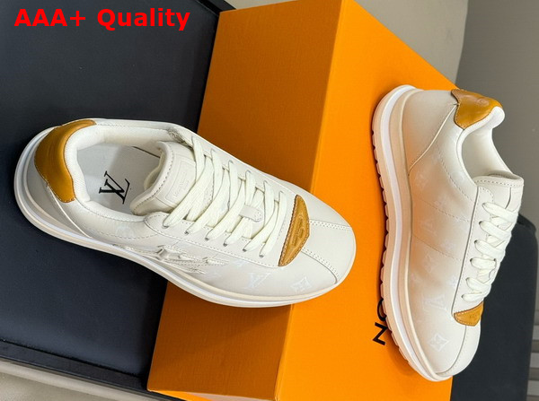 LV Buttersoft Sneaker in Beige Monogram Printed Lambskin and Calf Leather Replica