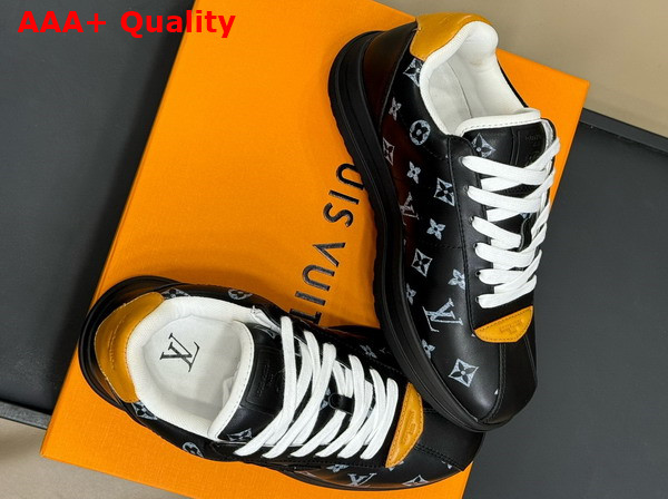 LV Buttersoft Sneaker in Black Monogram Printed Lambskin and Calf Leather Replica