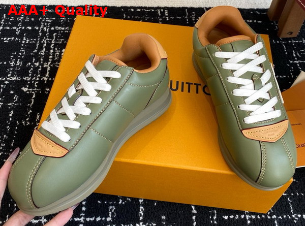 LV Buttersoft Sneaker in Khaki Green Lambskin and Plain Calf Leather 1AIKHL Replica