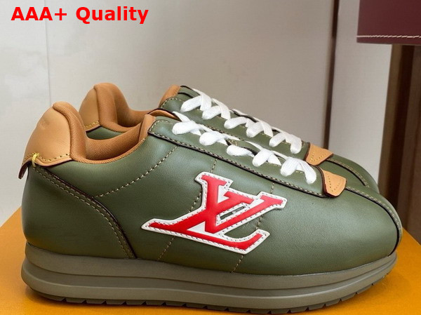 LV Buttersoft Sneaker in Khaki Green Lambskin and Plain Calf Leather 1AIKHL Replica