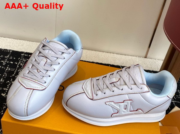 LV Buttersoft Sneaker in Light Blue Lambskin and Plain Calf Leather 1AIKGJ Replica