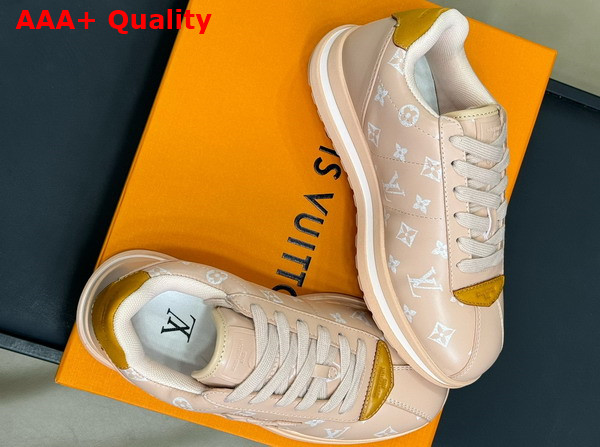 LV Buttersoft Sneaker in Light Pink Monogram Printed Lambskin and Calf Leather Replica