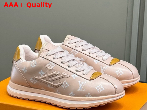 LV Buttersoft Sneaker in Light Pink Monogram Printed Lambskin and Calf Leather Replica