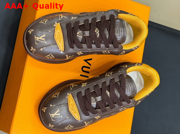 LV Buttersoft Sneaker in Macassar Monogram Printed Lambskin and Calf Leather 1AIKVB Replica