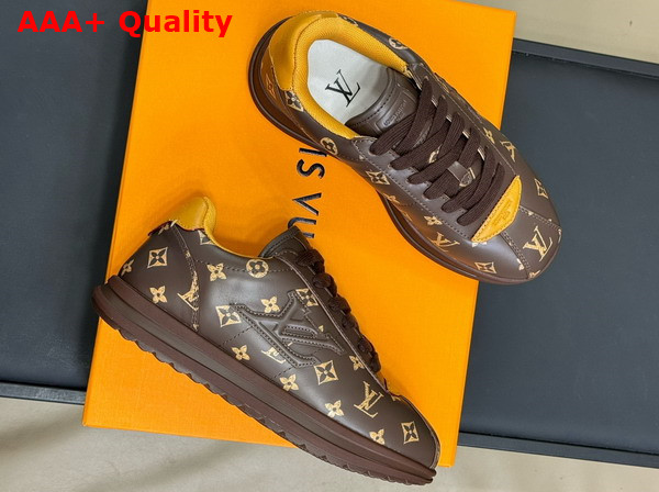 LV Buttersoft Sneaker in Macassar Monogram Printed Lambskin and Calf Leather 1AIKVB Replica