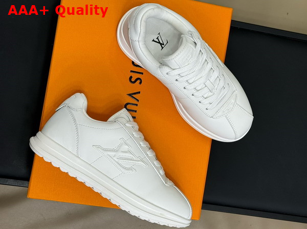 LV Buttersoft Sneaker in White Lambskin and Plain Calf Leather 1AIKDJ Replica