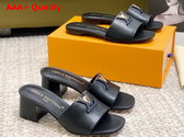 LV Capri Flat Mule in Black Calf Leather 1ACTME Replica