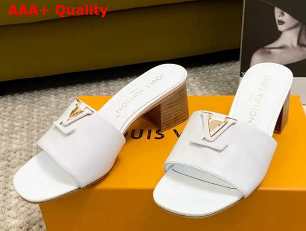 LV Capri Flat Mule in White Calf Leather 1ACTPY Replica
