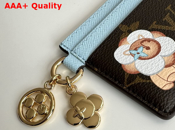 LV Charms Card Holder Monogram Azur Frost from the Snow Show Collection M12227 Replica