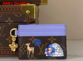 LV Charms Card Holder Monogram Blue Frost M15324 Replica