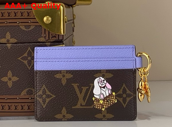 LV Charms Card Holder Monogram Blue Frost M15324 Replica