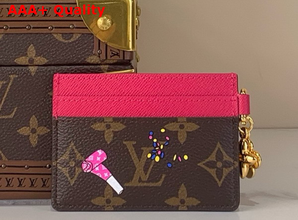 LV Charms Card Holder Monogram Frozen Orchid M15332 Replica