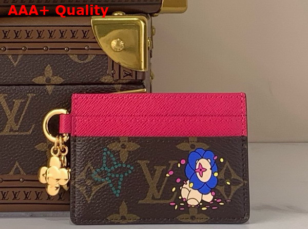 LV Charms Card Holder Monogram Frozen Orchid M15332 Replica