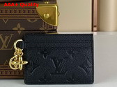 LV Charms Card Holder in Black Monogram Empreinte Leather M82132 Replica
