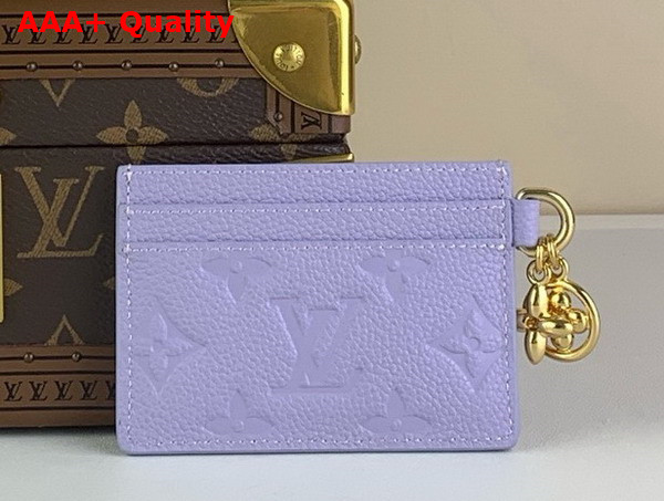 LV Charms Card Holder in Lilac Monogram Empreinte Leather Replica