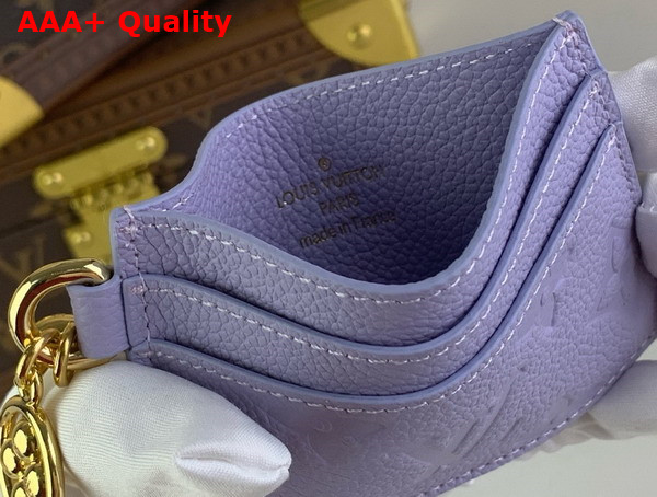 LV Charms Card Holder in Lilac Monogram Empreinte Leather Replica