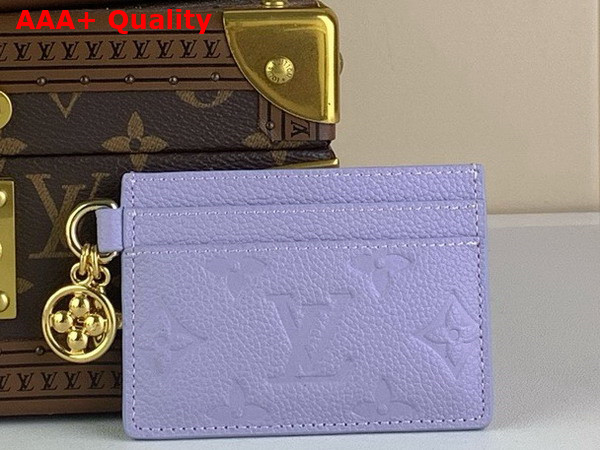 LV Charms Card Holder in Lilac Monogram Empreinte Leather Replica