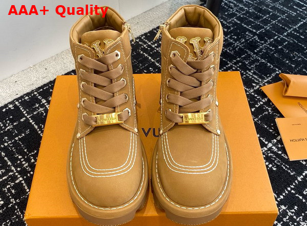 LV Checker Ankle Boot in Beige Nubuck Calf Leather 1ACN8D Replica
