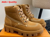 LV Checker Ankle Boot in Beige Nubuck Calf Leather 1ACN8D Replica